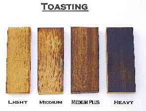 wine barrel toasting options from Canadian Oak